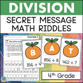 4th Grade Division Math Riddles Secret Code Activities