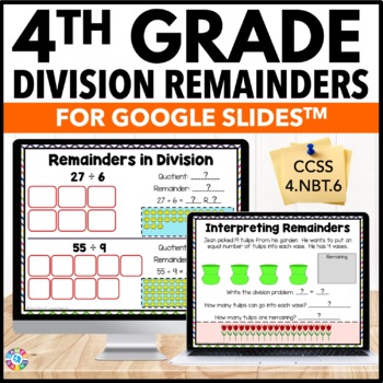 Preview of 4th Grade Division with Interpret Remainders Practice Worksheets Word Problems
