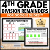 4th Grade Division with Interpret Remainders Practice Work
