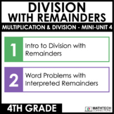 4th Grade Division with Remainders Guided Math Curriculum 