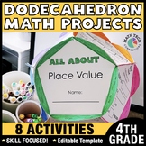 4th Grade Math Review Crafts, Activities, Dodecahedron Mat