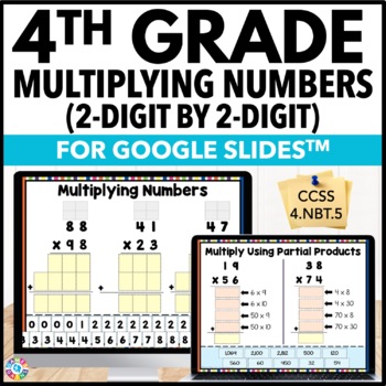 Preview of 4th Grade Double Digit Multiplication Practice Worksheets 2 Digit by 2 Digit