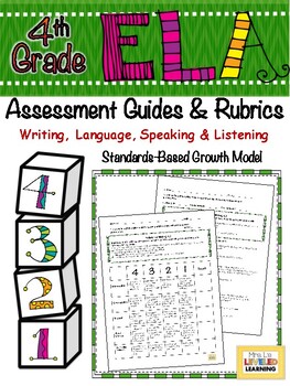 Preview of 4th Grade ELA Assessment Rubrics for Writing, Language, SL - Marzano Scales