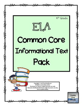 Preview of ELA Common Core Informational Text Pack (4th Grade)