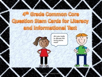 Preview of 4th Grade ELA Common Core Question Stem Cards
