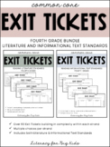 4th Grade ELA Common Core Reading Exit Tickets (Literature