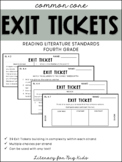 4th Grade ELA Common Core Reading Literature Exit Tickets 