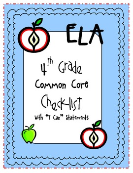 Preview of 4th Grade ELA "I Can" Statements {Common Core Aligned for Missouri}