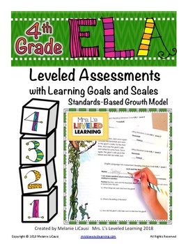 Preview of 4th Grade ELA Leveled Reading Assessment 4RL1 Differentiation Proficiency Scale
