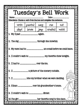 4th grade ela morning workbell work whole month