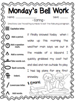 4th grade ela morning work bell work whole month january themed worksheets