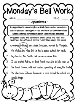 4th grade ela morning workbell work whole month may themed worksheets