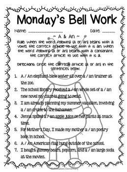 4th Grade ELA Morning Work/Bell Work: WHOLE month! MAY Themed Worksheets!
