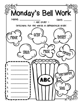 4th grade ela morning workbell work whole month