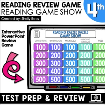 Preview of 4th Grade ELA Review Game Show 4th Grade Reading Test Prep End of Year ELA 