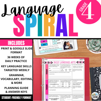 Preview of 4th Grade ELA Spiral Review: Daily Oral Language & Grammar Practice Morning Work