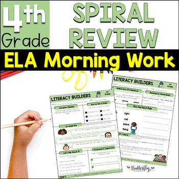 Preview of 4th Grade ELA Spiral Review Morning Work Fourth Grade Early Finishers Practice