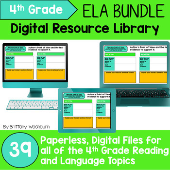Preview of 4th Grade ELA Digital Notebooks BUNDLE