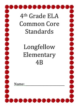 Preview of 4th Grade ELA Student Standards Book