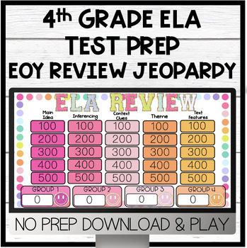 Preview of 4th/5th Grade ELA Test Prep | End of Year Review | Jeopardy Game NO PREP