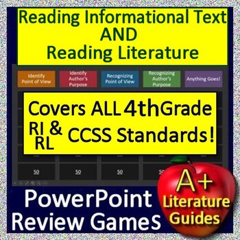 Preview of 4th Grade ELA Test Prep 2 Games: Reading Informational Text & Reading Literature