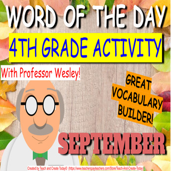 Preview of 4th Grade ELA Vocabulary Activity Word Of The Day Bell Ringer AUTUMN Bundle