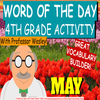 Preview of 4th Grade ELA Vocabulary Activity Word Of The Day Bell Ringer  May Spring