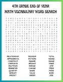 4th Grade- END OF THE YEAR- MATH VOCABULARY WORD SEARCH