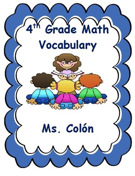 Preview of 4th Grade ENGLISH Math Word Wall