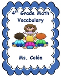 4th Grade ENGLISH Math Word Wall