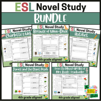 Preview of ESL Novel Study Bundle | Simplified Text, Vocabulary, & Chapter Activities