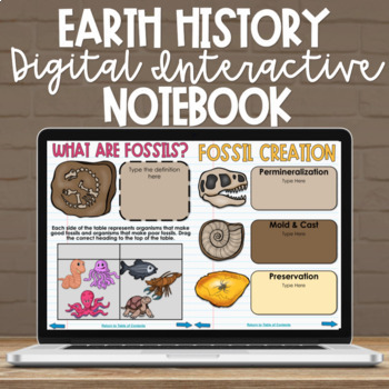 4th Grade Earth History Digital Interactive Notebook - NC Science ...