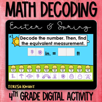Preview of 4th Grade Easter Digital Math Center and Activity Measurement Conversions