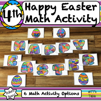 Preview of 4th Grade Easter Math Activity | Color By Code