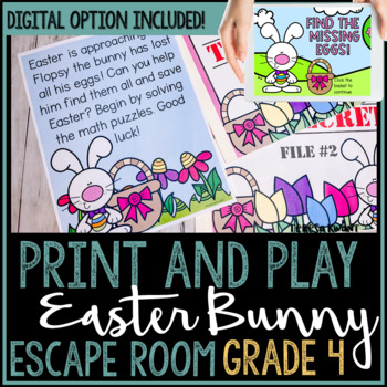 Preview of 4th Grade Easter & Spring Math Area and Perimeter Escape Room Breakout Activity