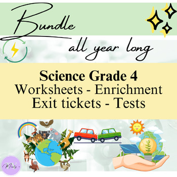Preview of 4th Grade - Editable Science Worksheets/Assessments - Year Long Growing Bundle