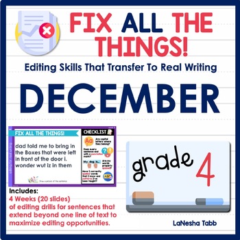 Preview of 4th Grade Editing Practice December