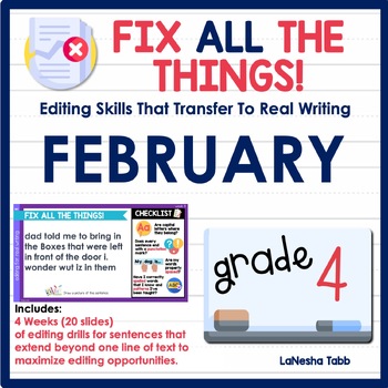 Preview of 4th Grade Editing Practice February