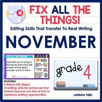 Preview of 4th Grade Editing Practice November