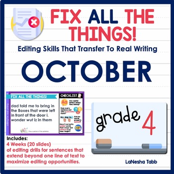 Preview of 4th Grade Editing Practice October