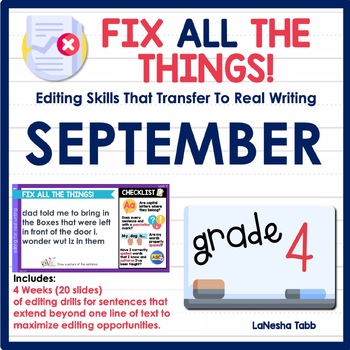 Preview of 4th Grade Editing Practice September