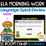 4th Grade Ela Morning Work Boom Cards | Language Spiral Re