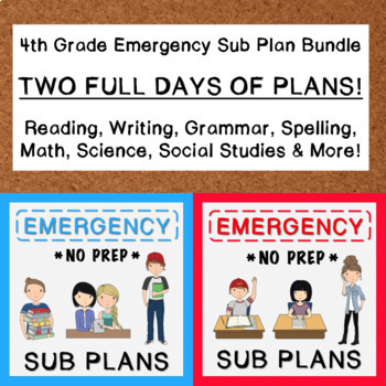 Preview of 4th Grade Emergency Sub Plan Bundle (2 FULL days!)