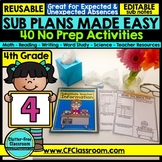 4th Grade Emergency Sub Plans Substitute Lesson Plan Template Substitute Work