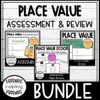 Preview of 4th Grade EnVision Math Topic 1 Place Value Assessment and Review Bundle