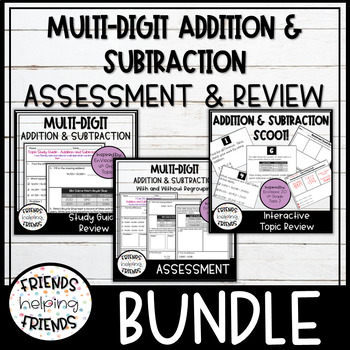 Preview of 4th Grade EnVision Math Topic 2 Multi-Digit Addition & Subtraction BUNDLE