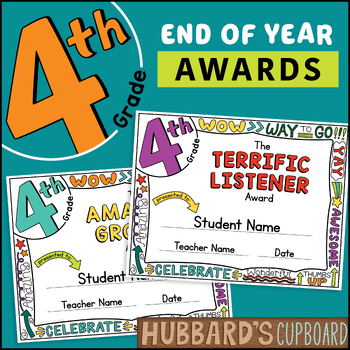 Preview of Auto-Fill 4th Grade End of Year Awards Certificates - Classroom Student Awards