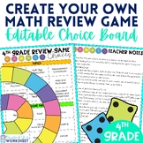 4th Grade End of Year Game Choice Board