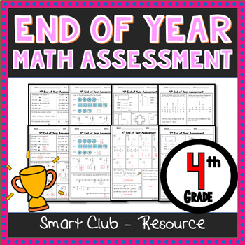 Preview of 4th Grade End of Year Math Assessment-Math Review Worksheets