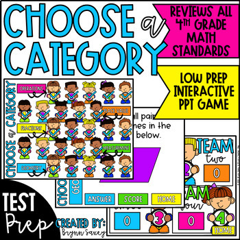 Preview of Fourth Grade Math End of the Year Interactive PPT Game | Choose a Category